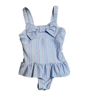 Crown & Ivy Swimsuit Infant Girl 24M One Piece Bow Ruffle Snap Crotch Multicolor
